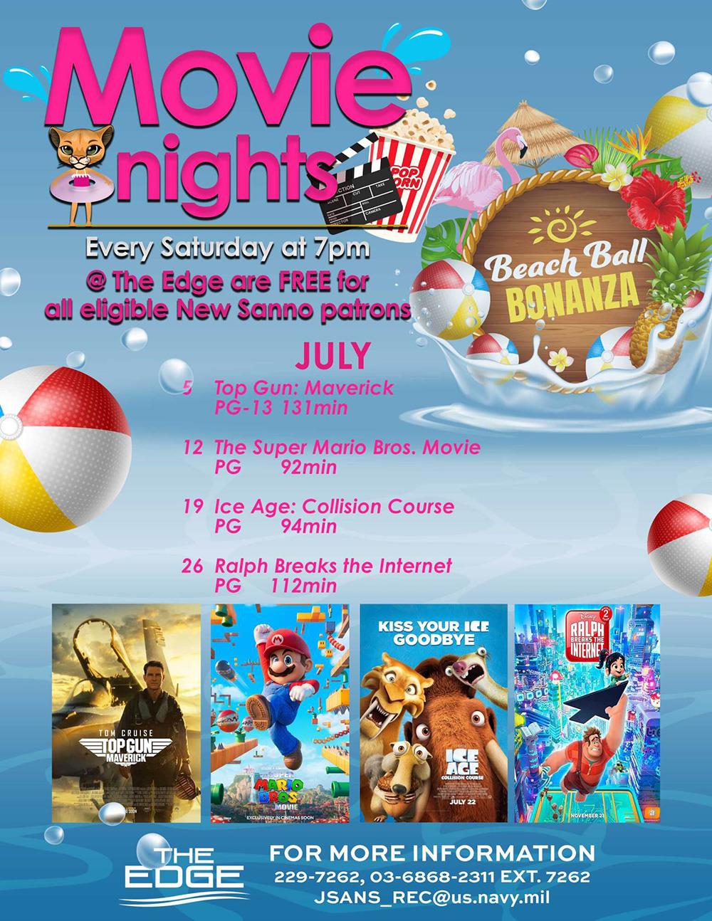 Movie Schedule in July