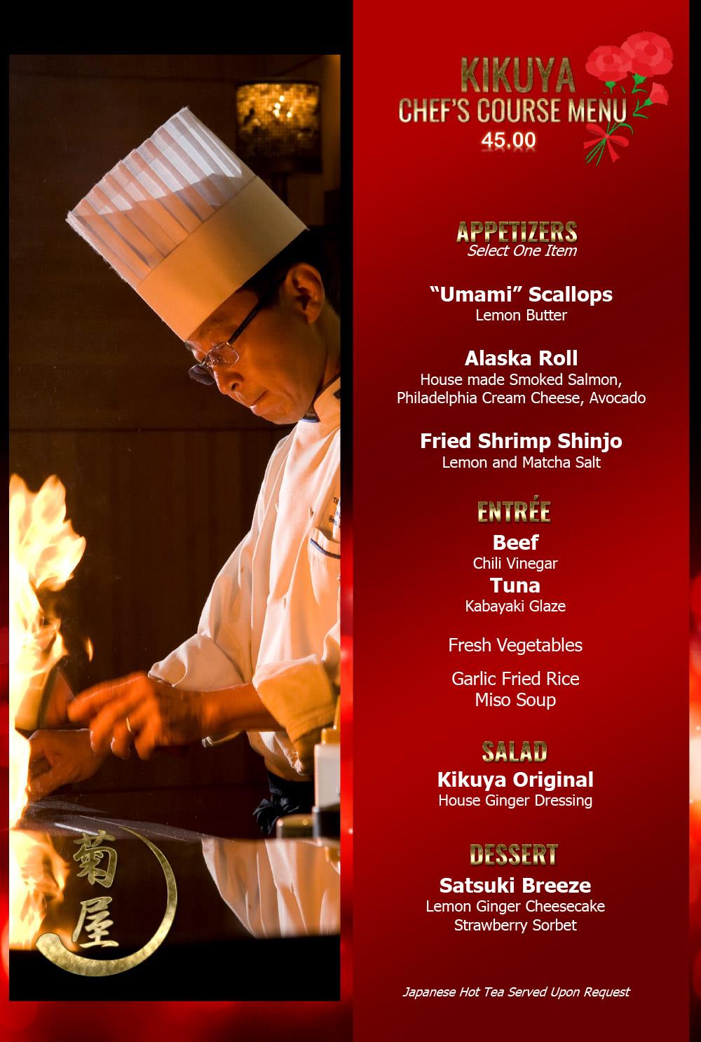 Chef's Course Menu in MAY