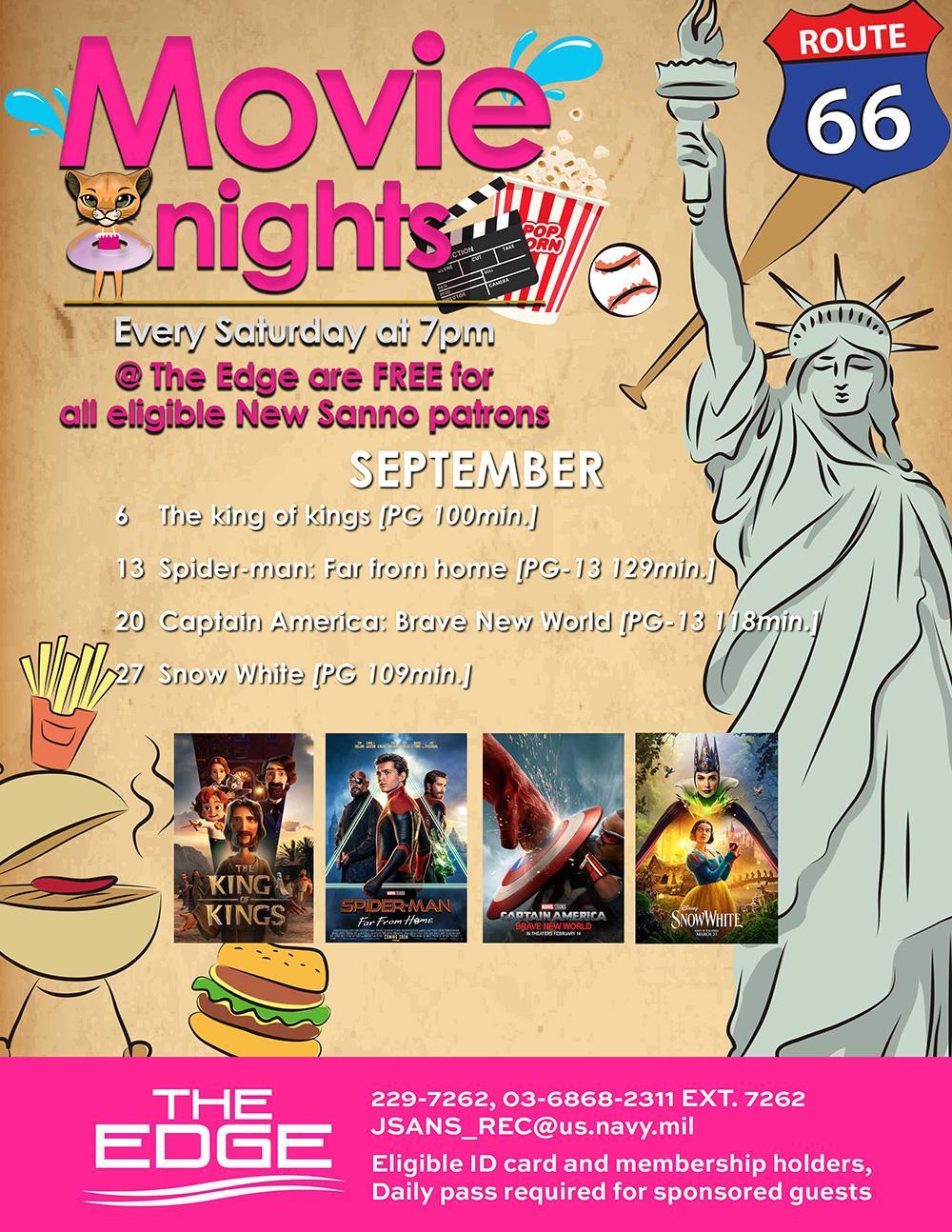 Movie Schedule in September