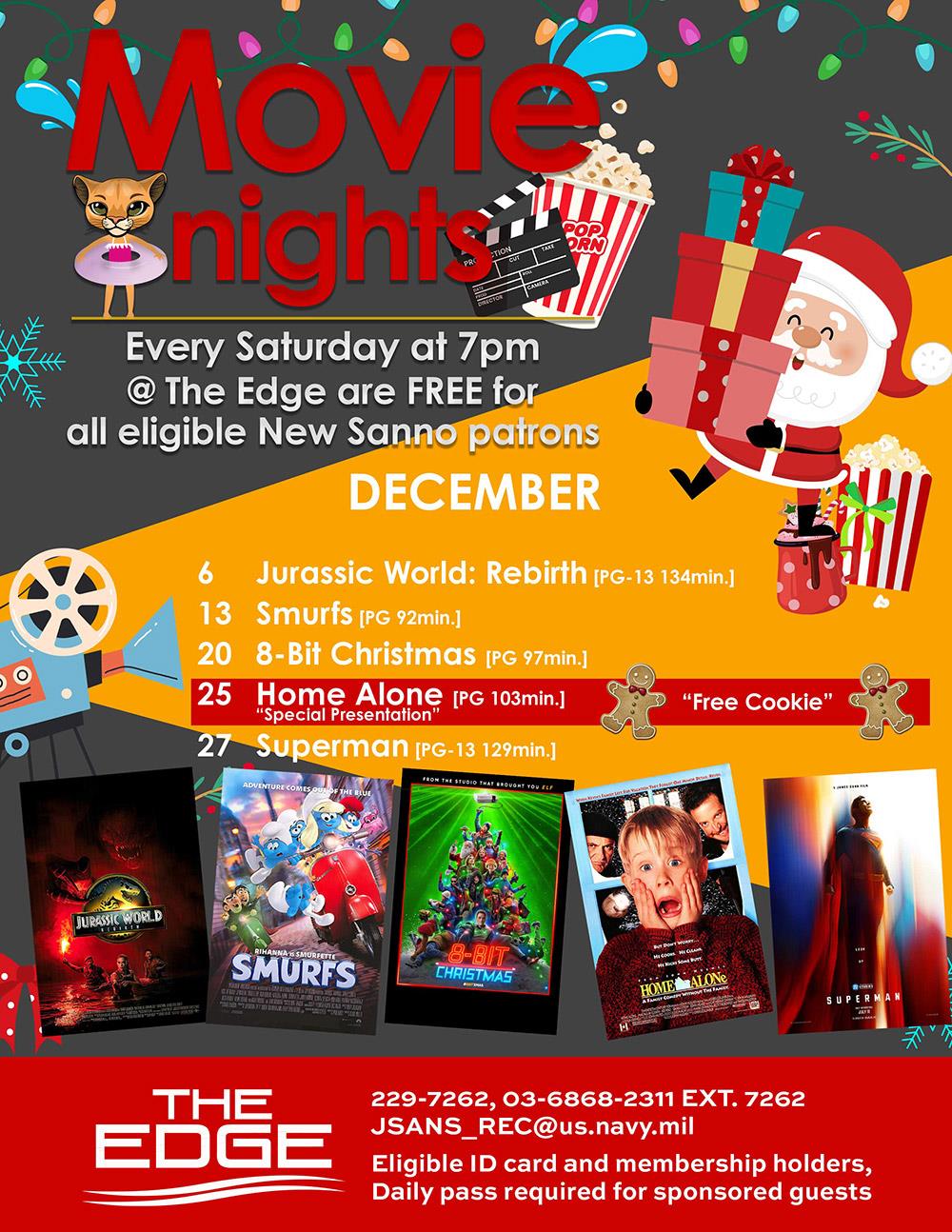 Movie Schedule in December