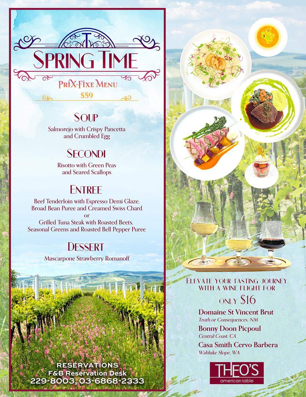 Spring Time Prix-Fixe Menu