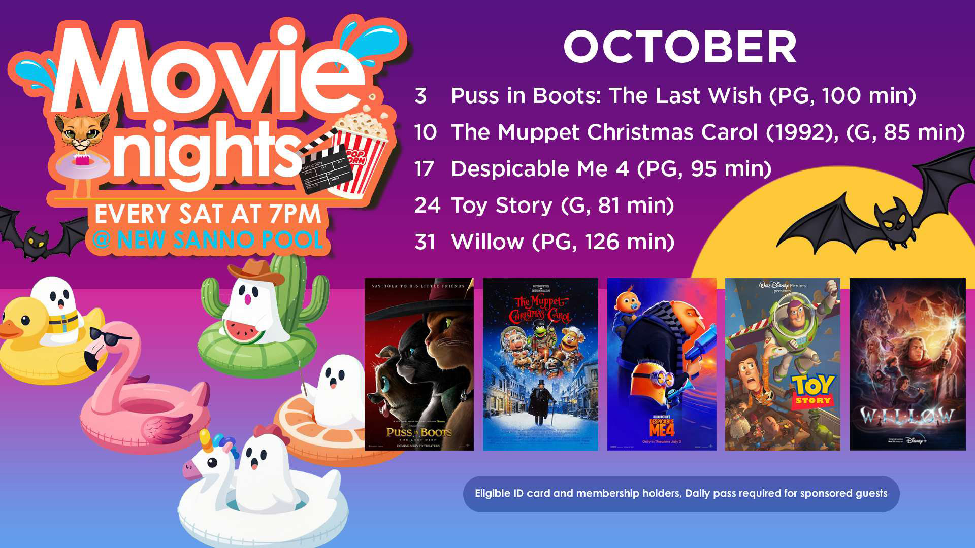 Movie Schedule in Oct