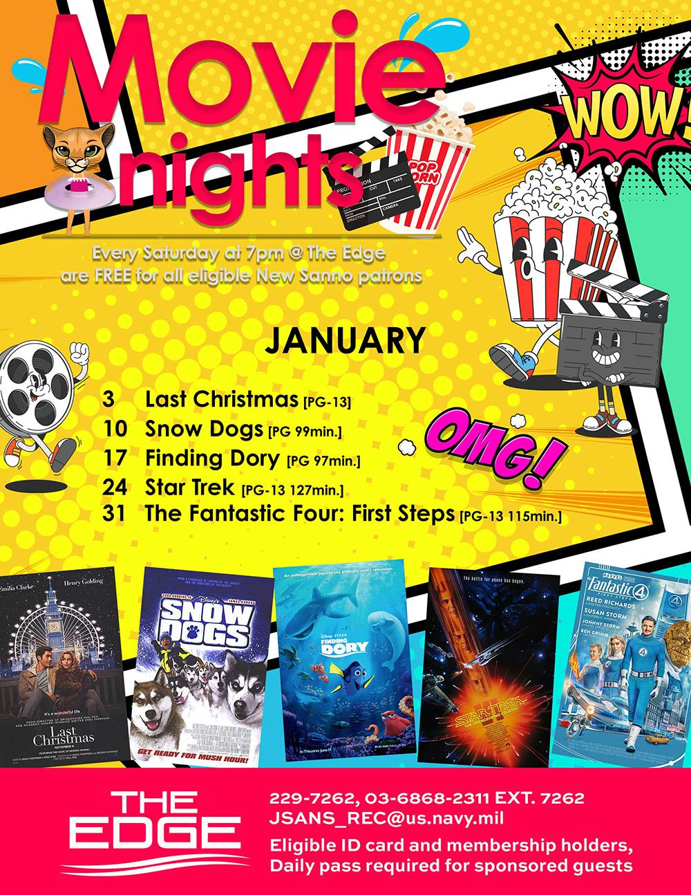 Movie Schedule in January