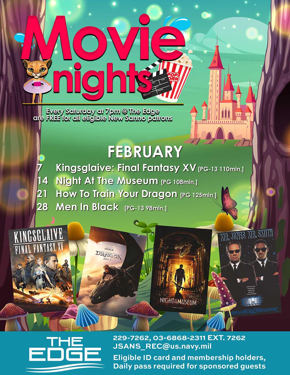 Movie Schedule in February