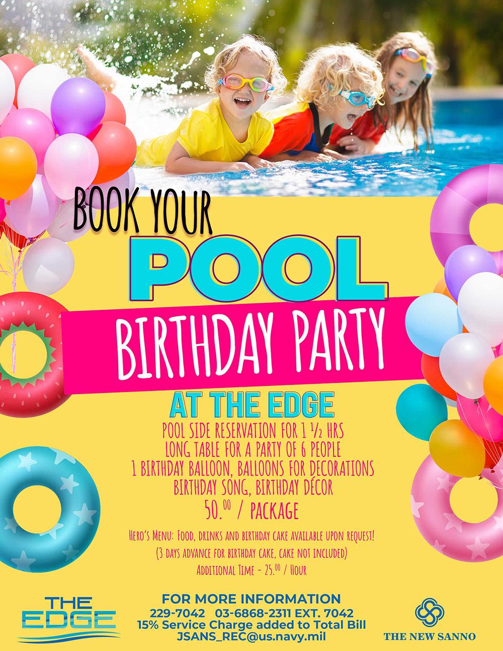 Pool Birthday Party Flyer