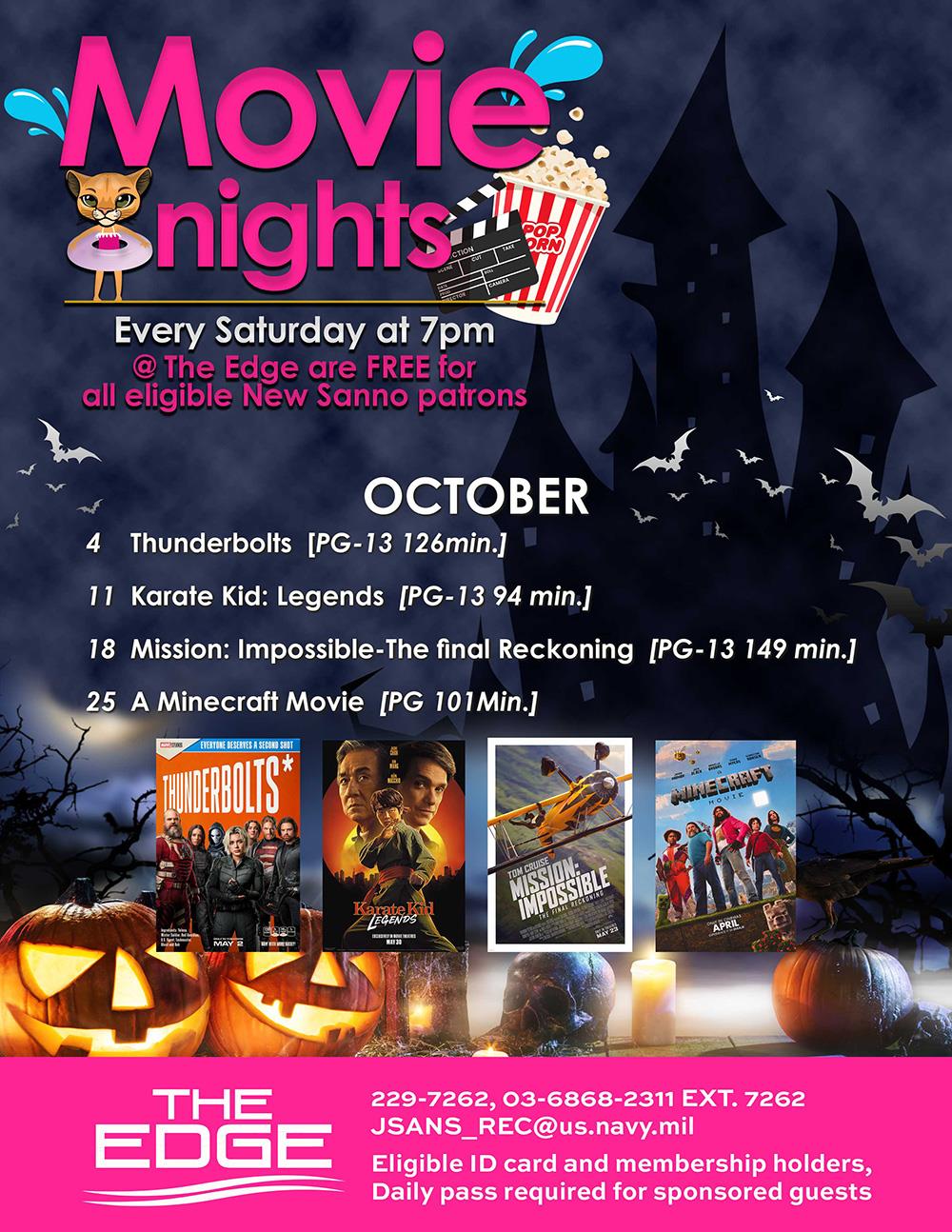 Movie Schedule in October