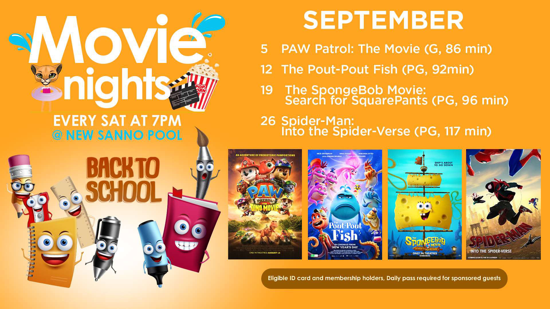Movie Schedule in Sep