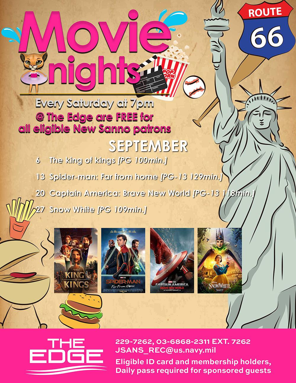 Movie Schedule in September