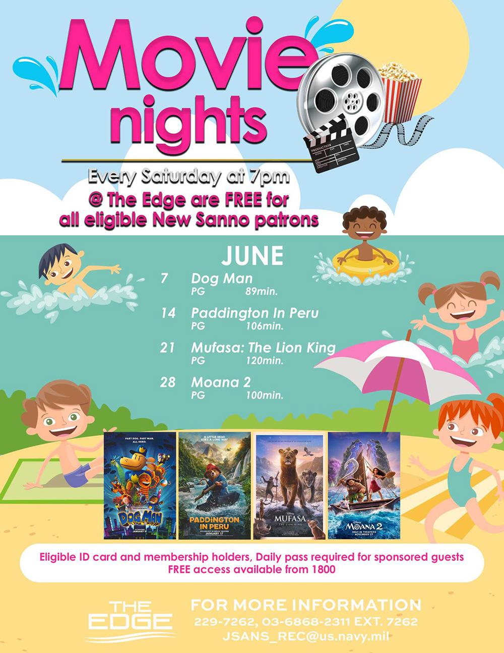 movie schedule in JUNE
